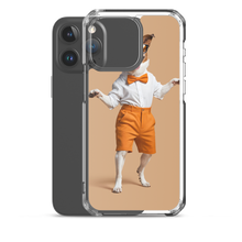 Happy Dancing Dog Beige iPhone Case