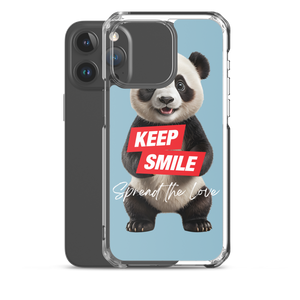 Keep Smile Blue Panda iPhone Case