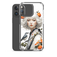 Beauty Lady with Orange and Bird iPhone Case