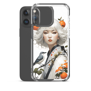 Beauty Lady with Orange and Bird iPhone Case