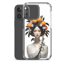 Beauty Lady with Orange Fruits iPhone Case