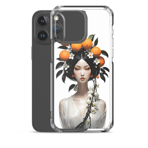 Beauty Lady with Orange Fruits iPhone Case