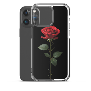 Red Rose on Black iPhone Case