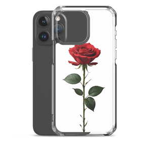 Red Rose on White iPhone Case