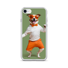 Funny Dancing Dog Green iPhone Case