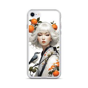 Beauty Lady with Orange and Bird iPhone Case