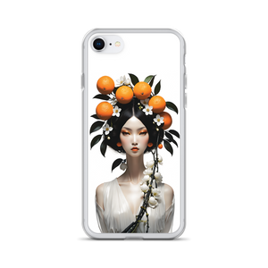 Beauty Lady with Orange Fruits iPhone Case