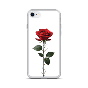 Red Rose on White iPhone Case