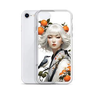 Beauty Lady with Orange and Bird iPhone Case