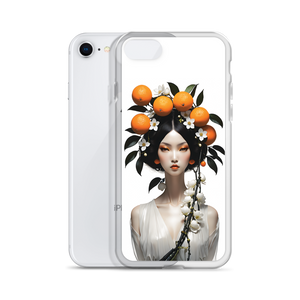 Beauty Lady with Orange Fruits iPhone Case