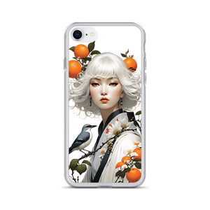 Beauty Lady with Orange and Bird iPhone Case