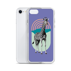 Giraffe Zebra Purple iPhone Case