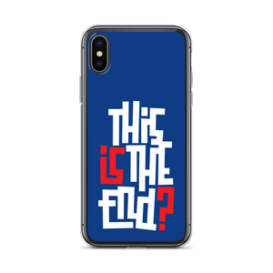 IS/THIS IS THE END? Navy Blue Reverse iPhone Phone Case