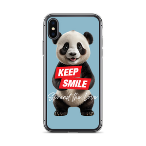 Keep Smile Blue Panda iPhone Case