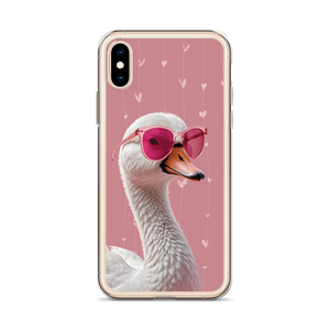 Cute Pink Swan iPhone Case