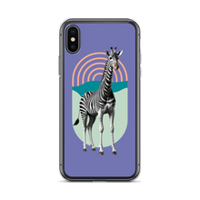 Giraffe Zebra Purple iPhone Case