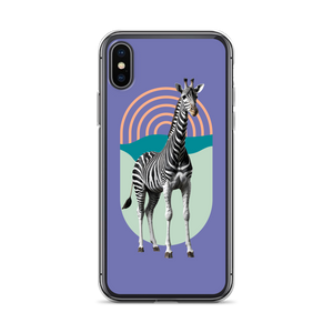 Giraffe Zebra Purple iPhone Case