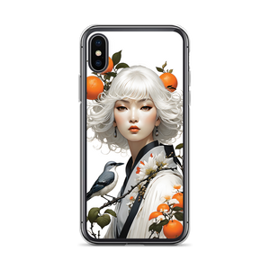 Beauty Lady with Orange and Bird iPhone Case