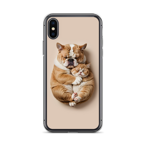 Cute Baby Cat and Dog Sleep iPhone Case