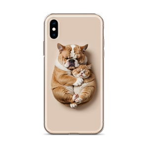 Cute Baby Cat and Dog Sleep iPhone Case