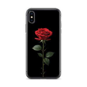 Red Rose on Black iPhone Case