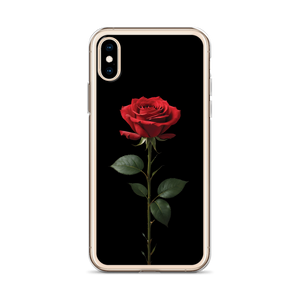 Red Rose on Black iPhone Case