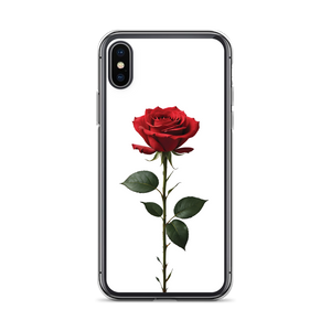 Red Rose on White iPhone Case