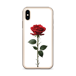 Red Rose on White iPhone Case