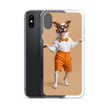 Happy Dancing Dog Beige iPhone Case