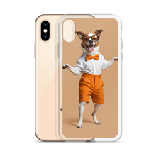 Happy Dancing Dog Beige iPhone Case