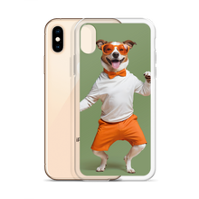 Funny Dancing Dog Green iPhone Case