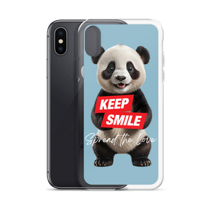 Keep Smile Blue Panda iPhone Case