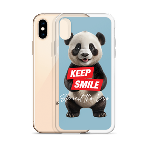 Keep Smile Blue Panda iPhone Case