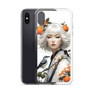 Beauty Lady with Orange and Bird iPhone Case