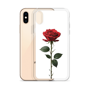 Red Rose on White iPhone Case