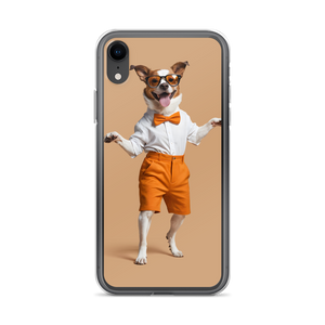 Happy Dancing Dog Beige iPhone Case