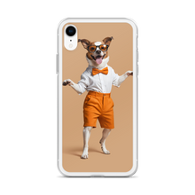 Happy Dancing Dog Beige iPhone Case