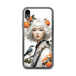 Beauty Lady with Orange and Bird iPhone Case