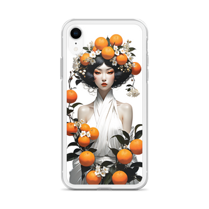 Oriental Lady with Orange Fruits iPhone Case