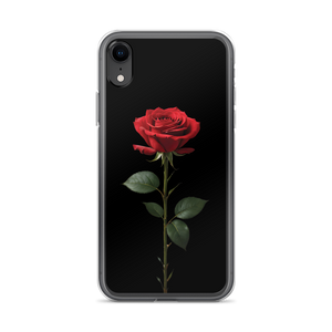 Red Rose on Black iPhone Case