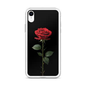 Red Rose on Black iPhone Case