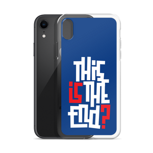 IS/THIS IS THE END? Navy Blue Reverse iPhone Phone Case