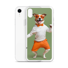 Funny Dancing Dog Green iPhone Case