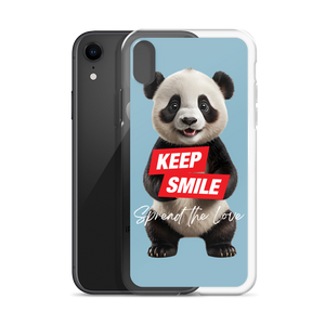 Keep Smile Blue Panda iPhone Case