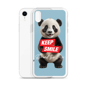 Keep Smile Blue Panda iPhone Case