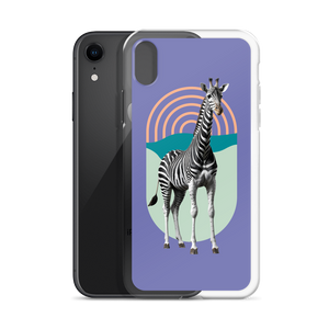 Giraffe Zebra Purple iPhone Case