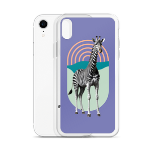 Giraffe Zebra Purple iPhone Case