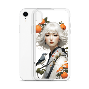 Beauty Lady with Orange and Bird iPhone Case