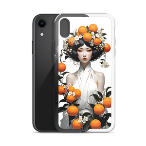 Oriental Lady with Orange Fruits iPhone Case