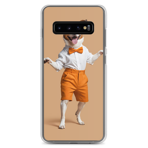 Happy Dancing Dog Beige Samsung Case